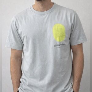 Mens Zara Gray T-Shirt with Neon Yellow Graphic